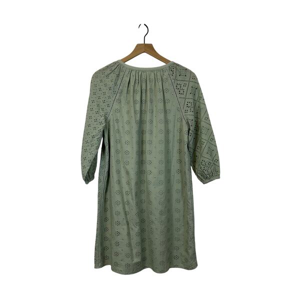 Faherty Valencia Embroidered Eyelet Organic Cotton Minidress NWOT light green XS - Picture 8 of 11